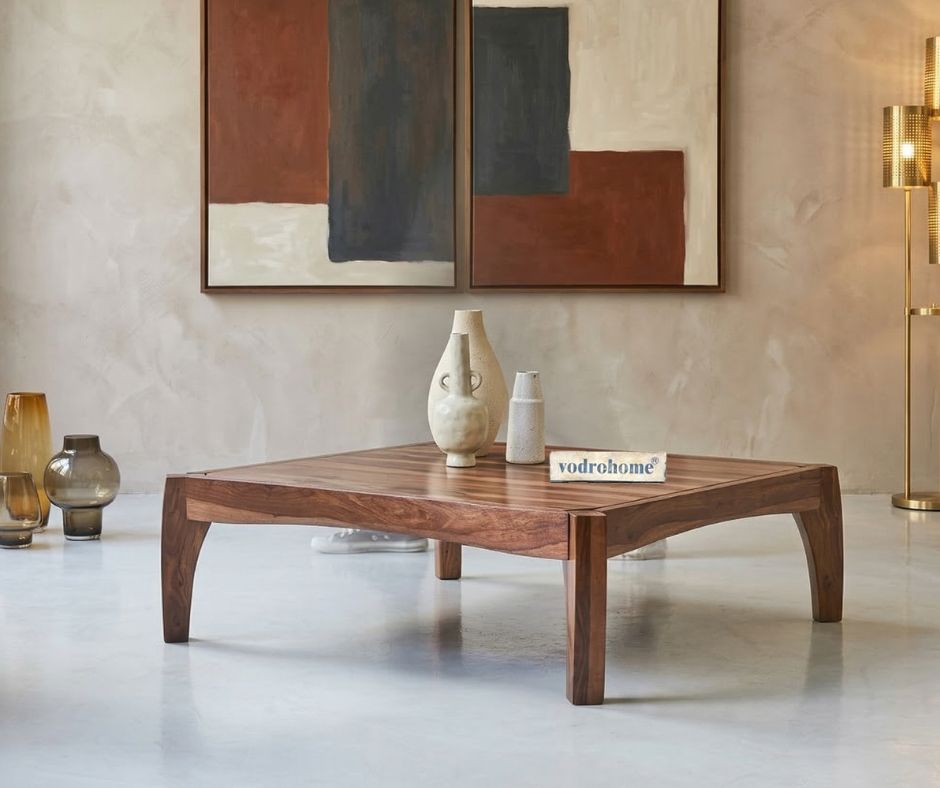 Vodrohome Classic Design Center Table for Living Room – Timeless Elegance in Solid Sheesam Wood