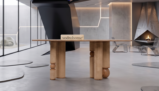 vodrohome Natural Wood Rectangle/Round Dining Table – Modern Style Meets Timeless Craftsmanship