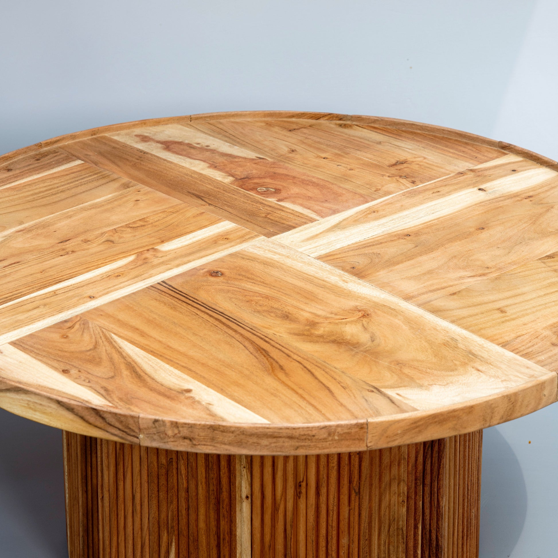 Vodrohome fluted center table - sheesham wood coffee table with fluted base for living room – conference table – sofa set table classic C#041 - vodrohome