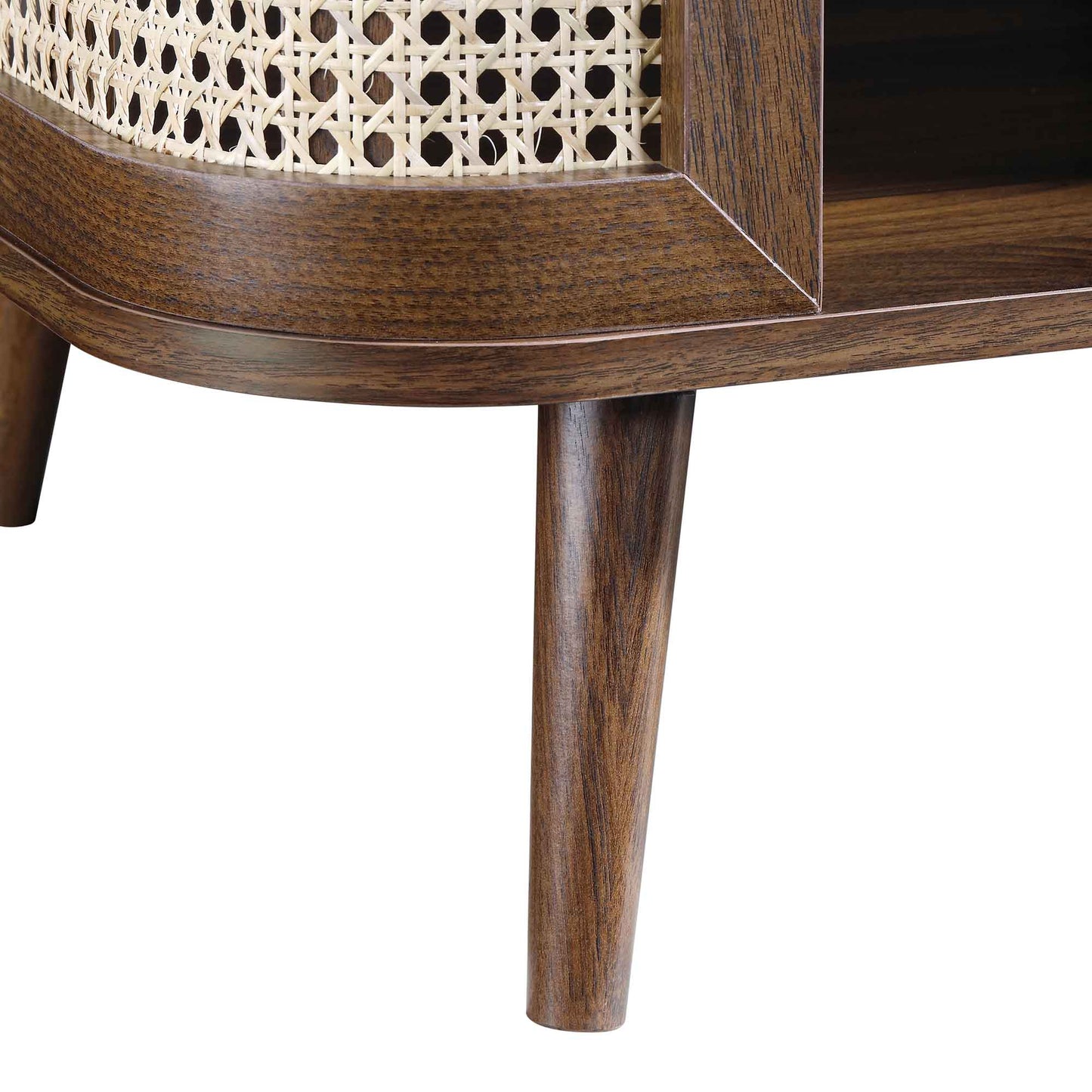 vodrohome Rattan Coffee Table With storage – cane center table with shelf for storage – bohemian solid mango wood coffee table for office and living room C#061