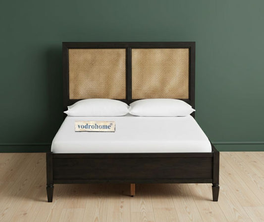 Vodrohome Mewar Solid Mango wood Rattan(Cane) Bed B#011