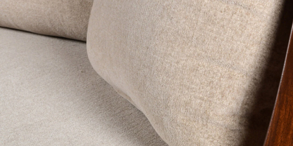 vodrohome three seater rattan cane sofa with wooden frame teak finish| fabric lounge sofa | cotton linen sofa SO#006
