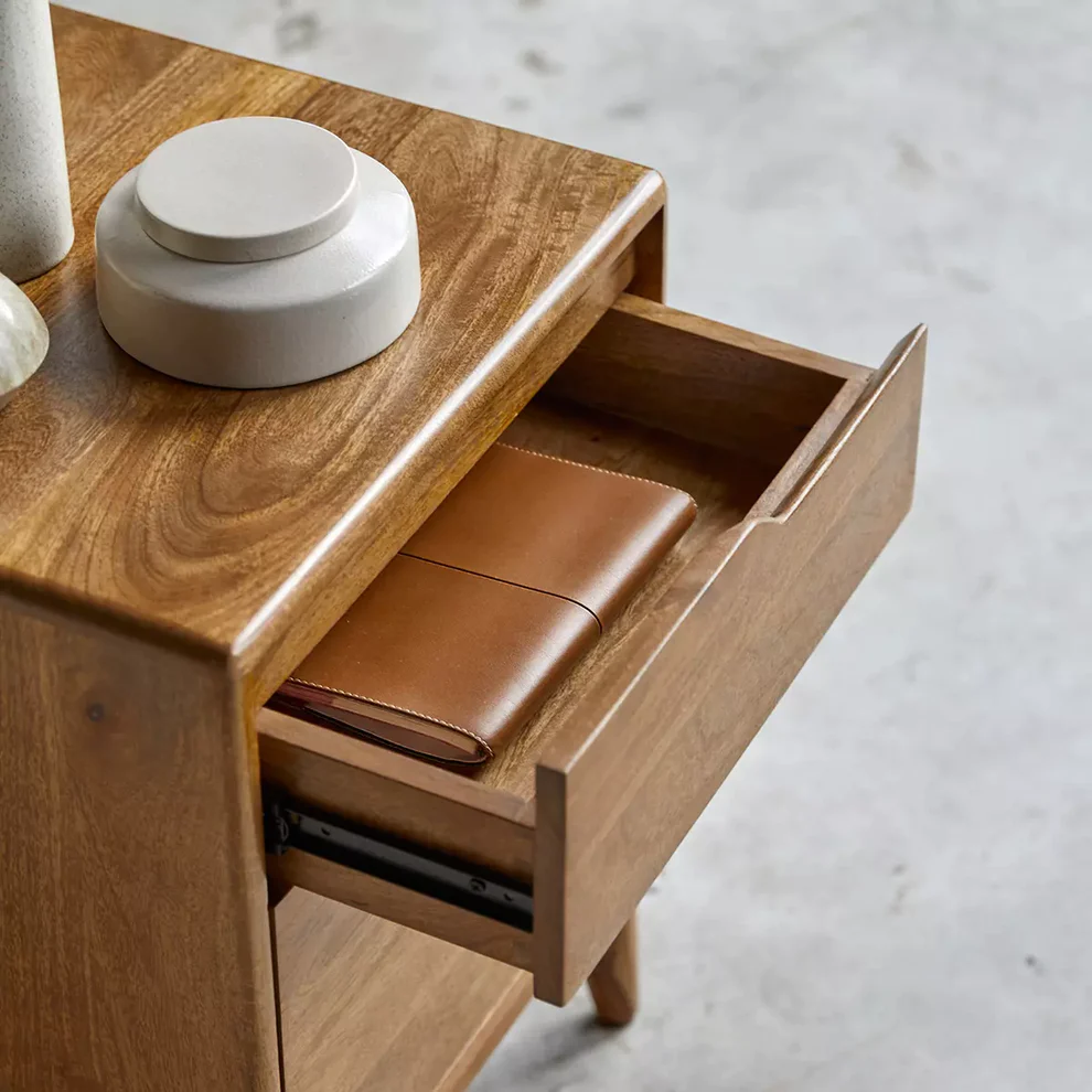 Vodrohome mango  wood elle bedside table – solid wood bedside with one drawer and one door 45x40x63cm  S#009 - vodrohome