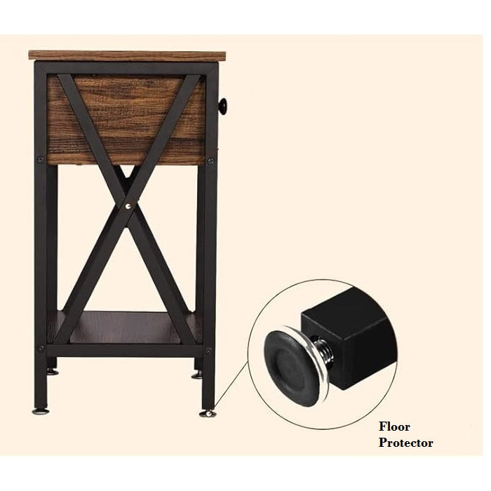 Vodrohome Solid wood bedside table one drawers and shelf night stand end table 40x30x55 cm  S#022 - vodrohome