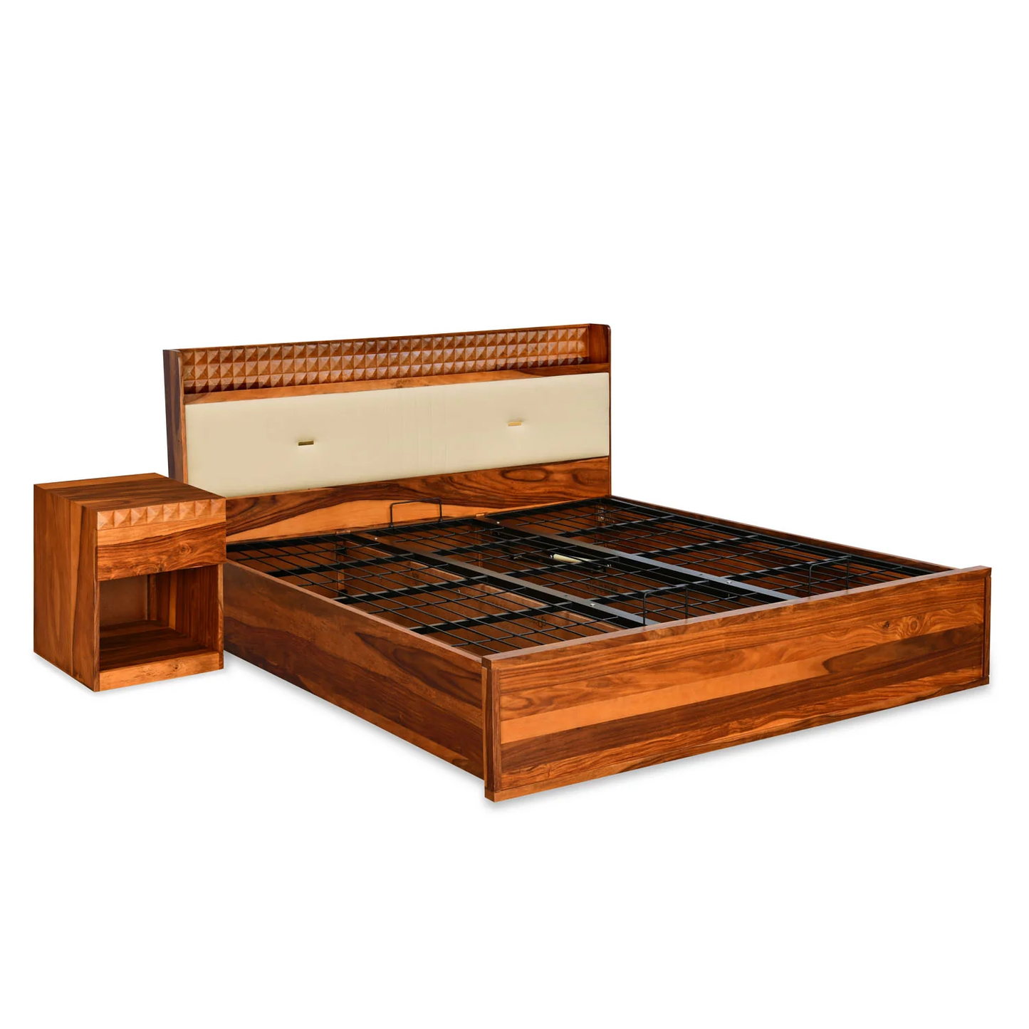 Vodrohome Sheesham wood bedside table with 1 drawers and an open compartment 45x40x50 cm  S#024 - vodrohome