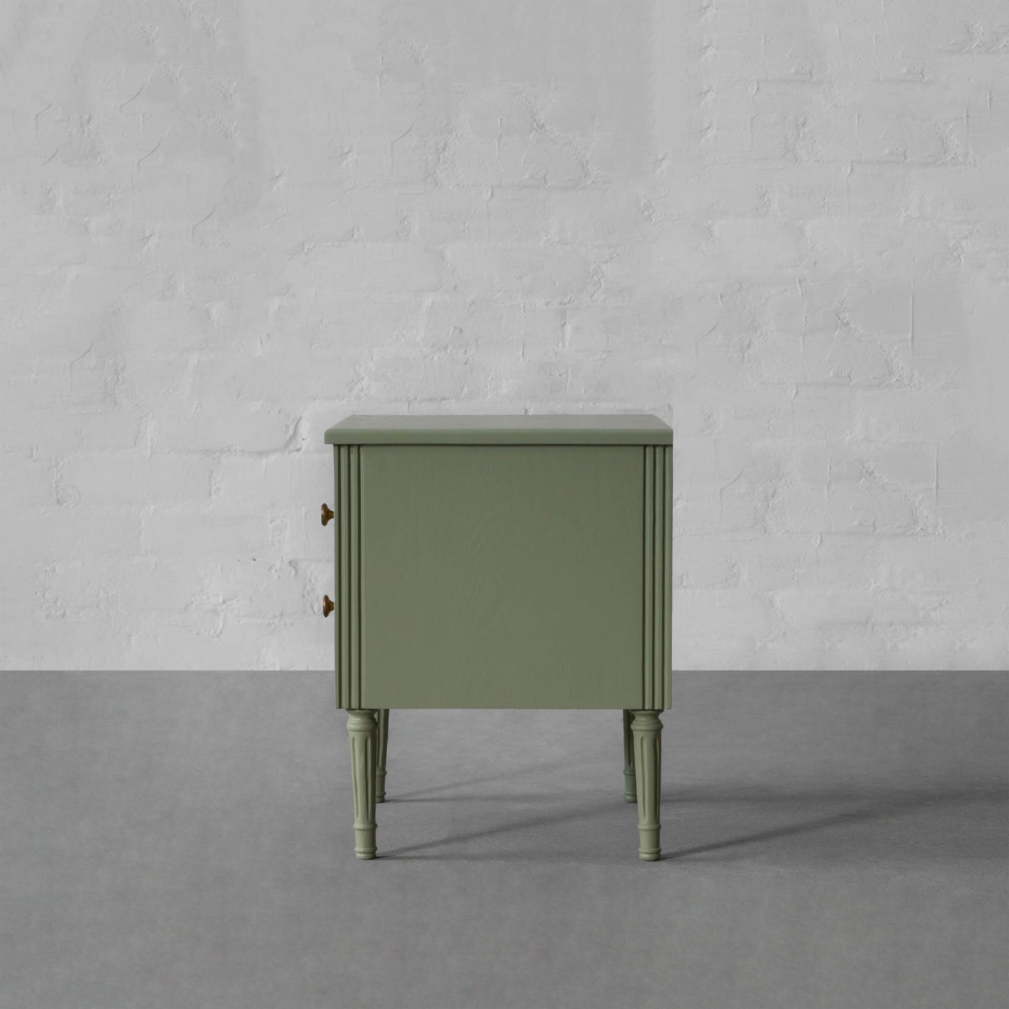 Vodrohome solid wood rattan night stand table sage green - two drawers bed side table night stand 76x41x51 cm  S#033 - vodrohome