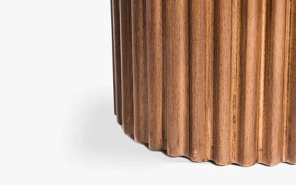 Vodrohome fluted table - mango wood side table with fluted base for living room – end table – sofa set end table classic S#043