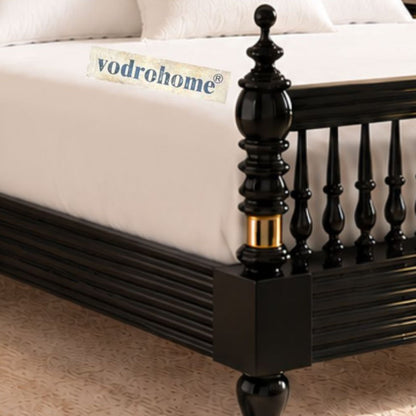 Vodrohome Georgia Solid Wood Poster Bed With Carving B#027