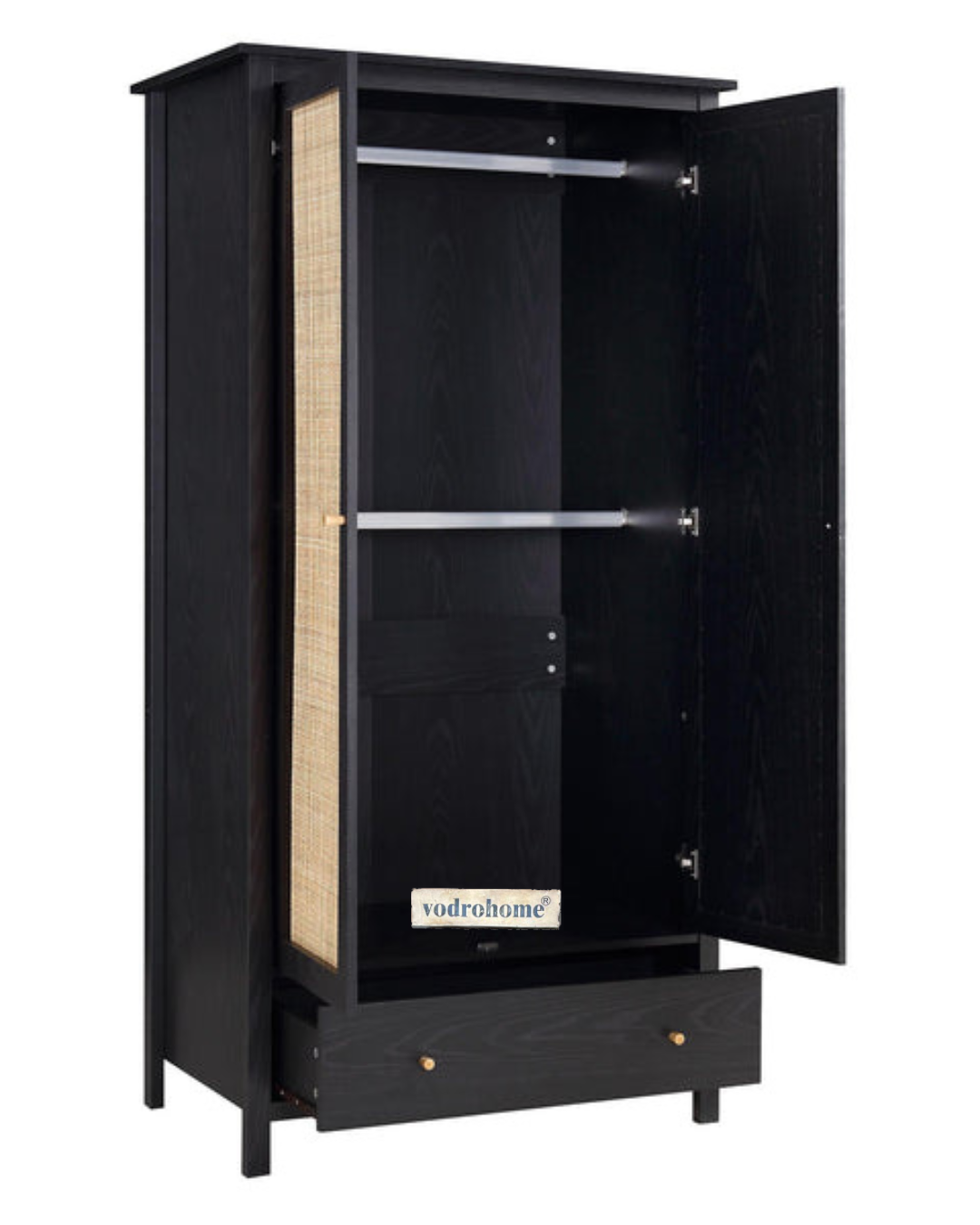 Vodrohome Woven Rattan Compact Double Closet wardrobe – almirah 93 W x 55 D x 185 H cm AB#003
