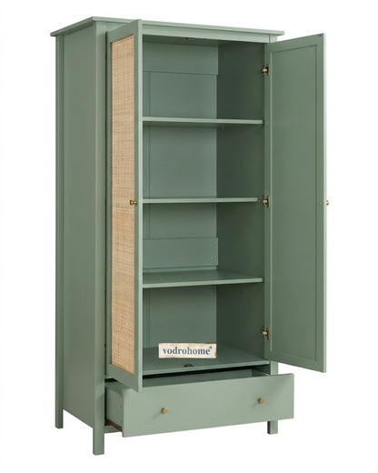 Vodrohome Woven Rattan Compact Double Closet wardrobe – almirah 93 W x 55 D x 185 H cm AB#003