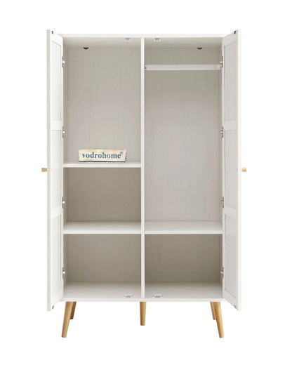 Vodrohome Woven Rattan Compact Double Closet wardrobe – almirah 80 W x 55 D x 139 H cm AB#002