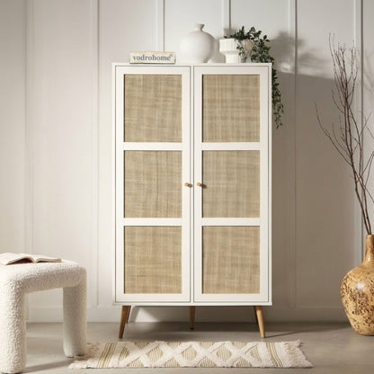Vodrohome Woven Rattan Compact Double Closet wardrobe – almirah 80 W x 55 D x 139 H cm AB#002