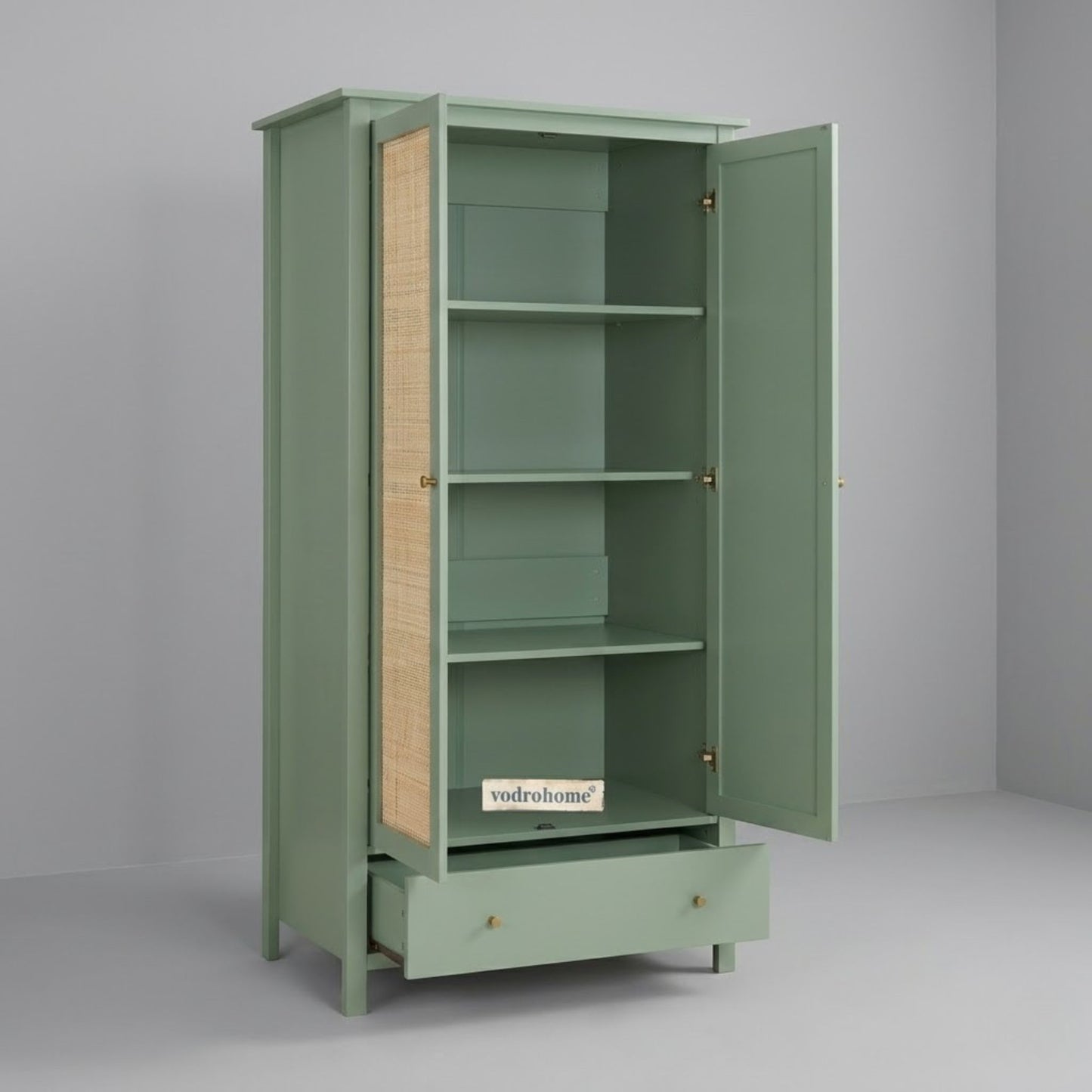Vodrohome Woven Rattan Compact Double Closet wardrobe – almirah 93 W x 55 D x 185 H cm AB#003