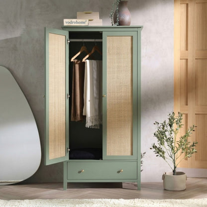 Vodrohome Woven Rattan Compact Double Closet wardrobe – almirah 93 W x 55 D x 185 H cm AB#003