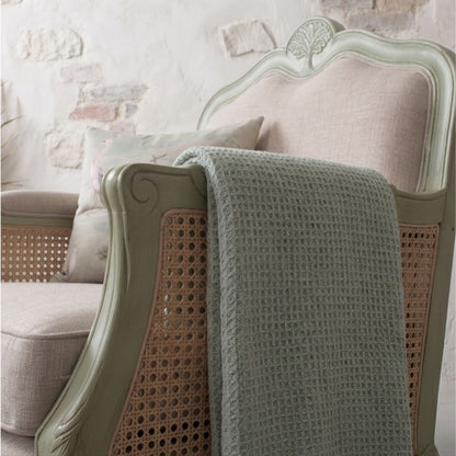 vodrohome single seater rattan cane sofa with wooden frame sage green finish-summer garden sofa SO#008