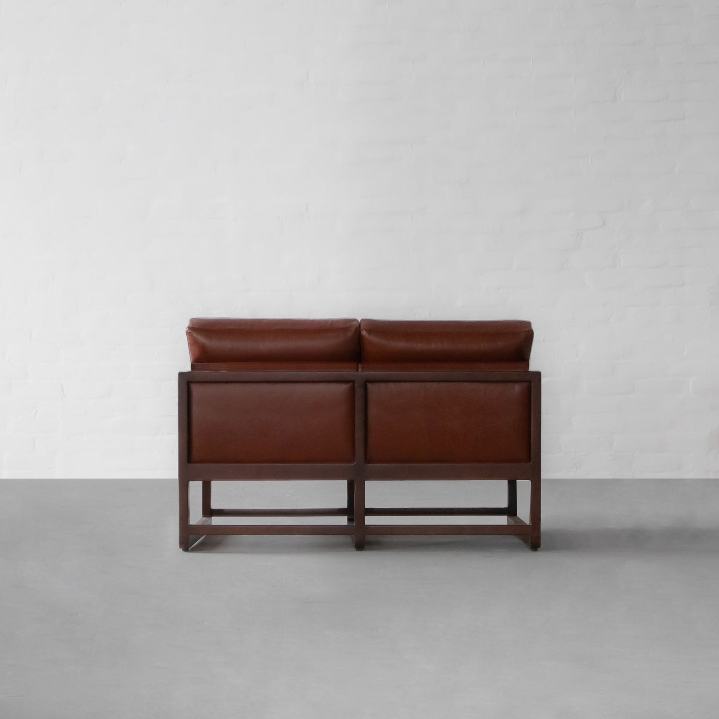 Vodrohome two seater sofa with metal frame with delicate curves | leatherette lounge sofa | sofa for living area SO#007