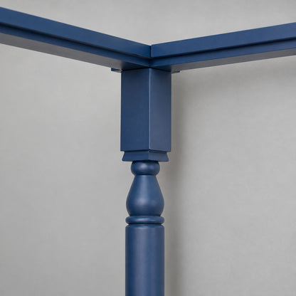 Vodrohome florina solid acacia wood poster bed – egyptian blue canopy bed – pedestal coat B#025