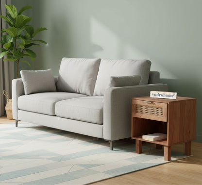 Vodrohome Acacia wood bedside table with 1 drawers and an open compartment  –modern style night stand 45x40x55 cm  S#052