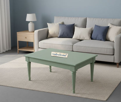 vodrohome classic design center table for living room – solid mango wood coffee table sage green finish - sofa set table modern C#032