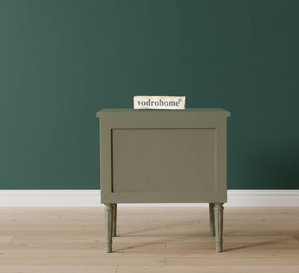Vodrohome solid wood rattan night stand table sage green - two drawers bed side table night stand 48x41x51 cm  S#034