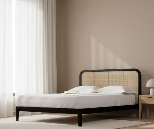 Vodrohome Jodhana Rattan Cane Bed in Mango Wood B#008