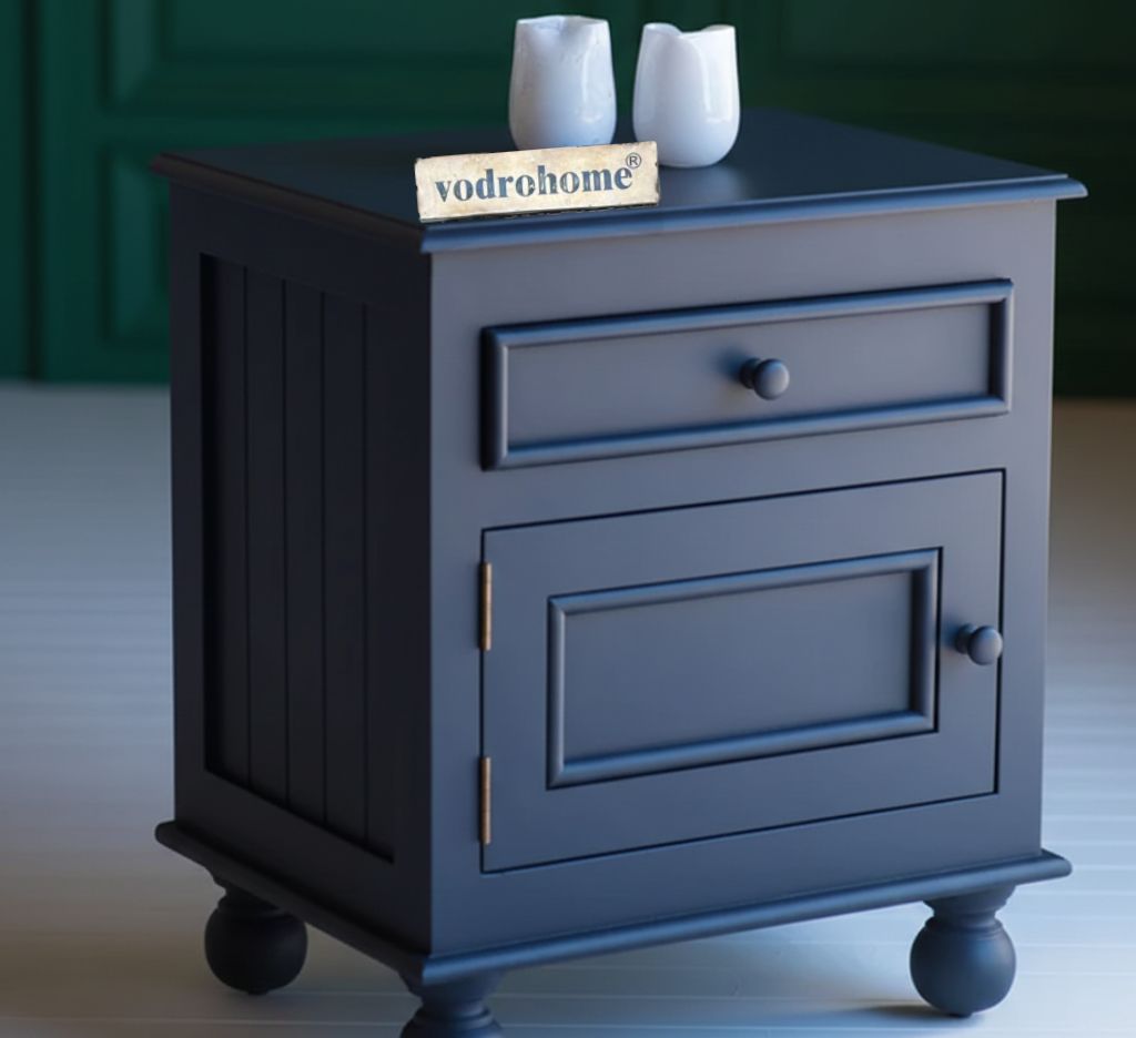 Vodrohome solid sheehsm wood bedside table – sea side bedside night stand end table 50.8x43x62  cm  S#025