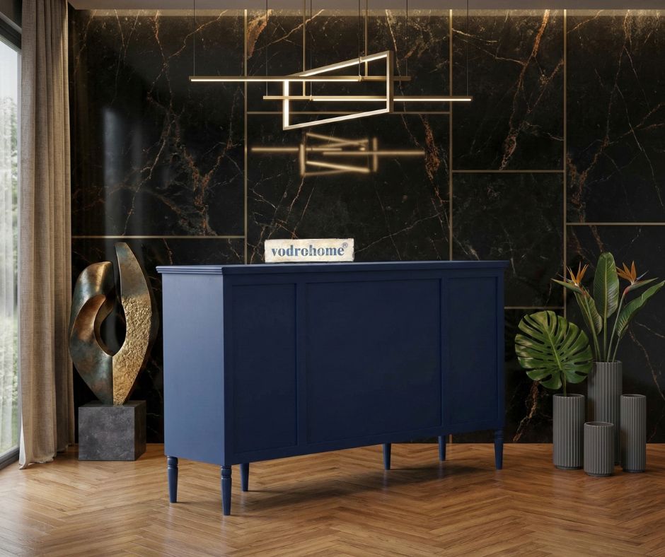 vodrohome solid wood lawrence chest of drawers – Egyptian Blue twelve drawers chest of drawer – luxurious collection of handicraft furniture 152x48x89 CM  SB#004