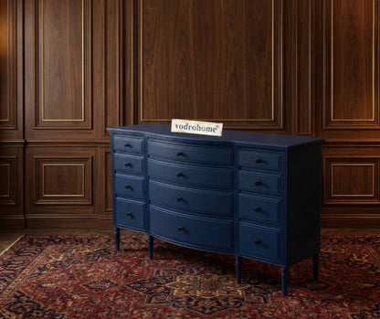 vodrohome solid wood lawrence chest of drawers – Egyptian Blue twelve drawers chest of drawer – luxurious collection of handicraft furniture 152x48x89 CM  SB#004