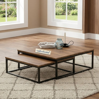 vodrohome - Aalan coffee table - chambery solid wood set of center table – sheesham wooden teapoy nesting tables for living room C#004