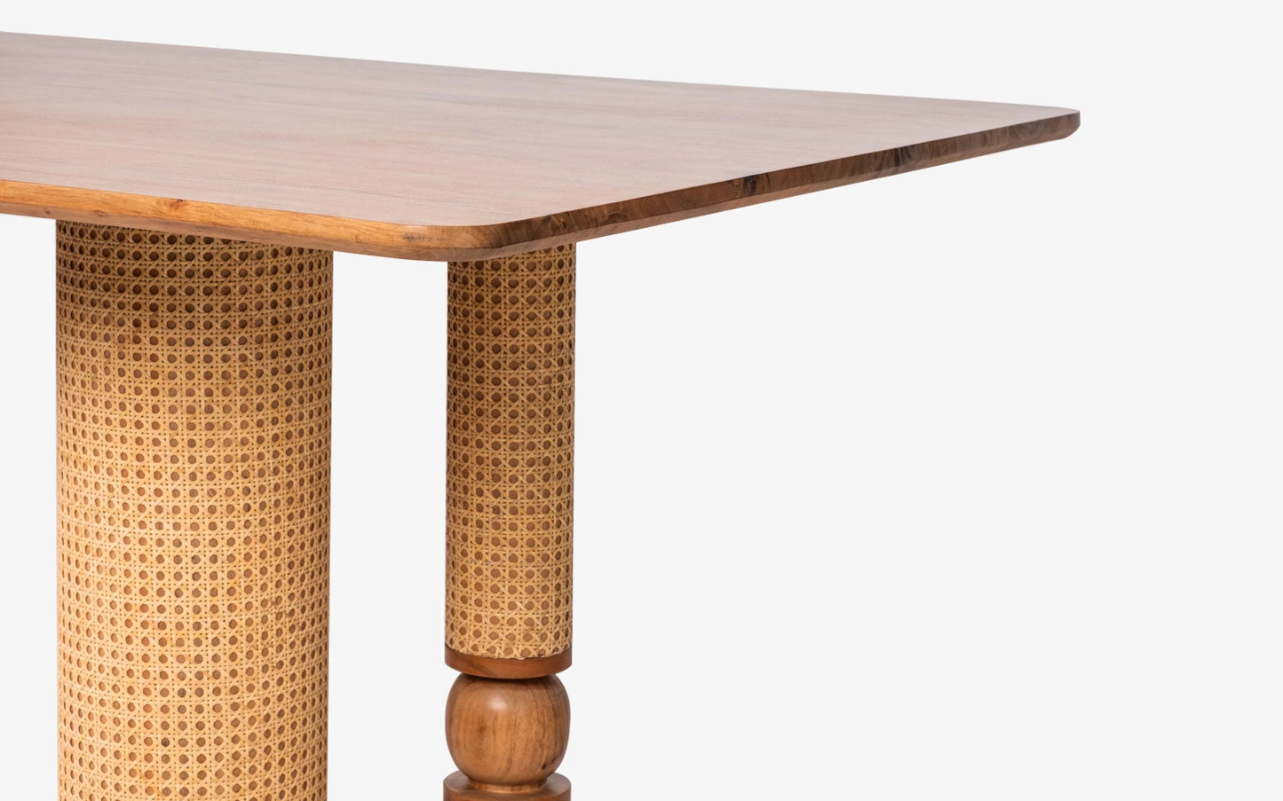vodrohome Natural Wood Rectangle Dining table available in all sizes – Modern Style Wooden rattan cane Dining Table DT#005