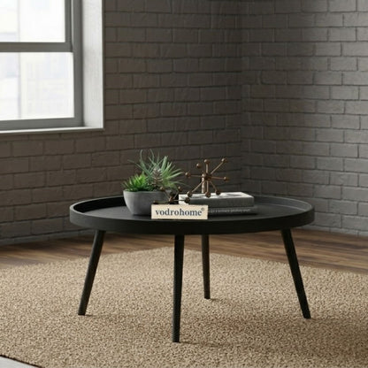 vodrohome mango solid wood coffee table - round centre table with– mango ideal tea table for living rooms C#045