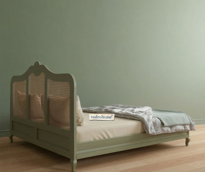 Vodrohome Rattan Bed- Mango Wood Rattan Cane Bed B#001