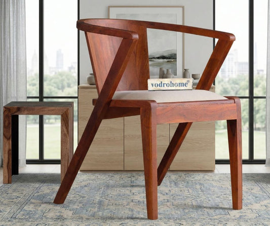 vodrohome Vintage Acacia Wood Colonial Chair – comfortable Upholstered chair prefect for café, restaurant, dining chair, arm chair CH#005