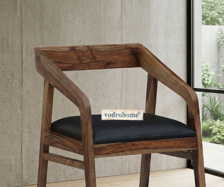 vodrohome vodro Leatherette Dining Chair - comfortable Upholstered chair with arm rest prefect for café, restaurant, conference, dining chair, arm chair 56W x 60D x76H cm CH#007