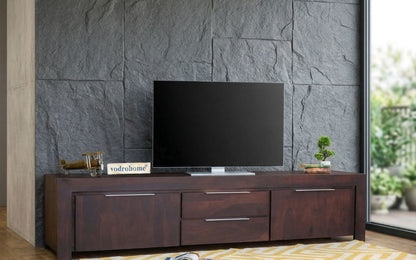 vodrohome Accacia Wood / Sheesham Wood Tv unit consol with storage - Tv Cabinet Entertainment unit 203x 50.8 x 53 TV#026
